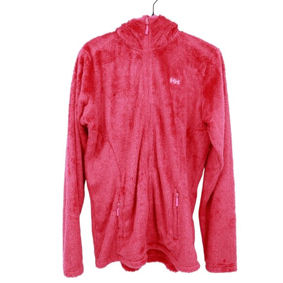 Helly Hansen Fleece Jacket Women XL Pink Barbiecore Soft Girl Kawaii Kidcore Y2K - Picture 1 of 16